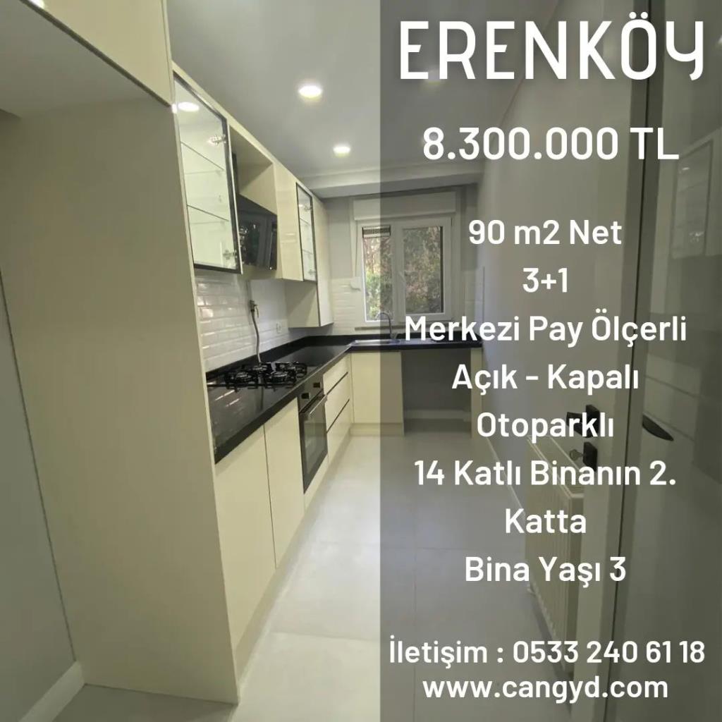Erenköy'de Minibüs Caddesine 2. Binada 90 m2 Net Satılık Daire