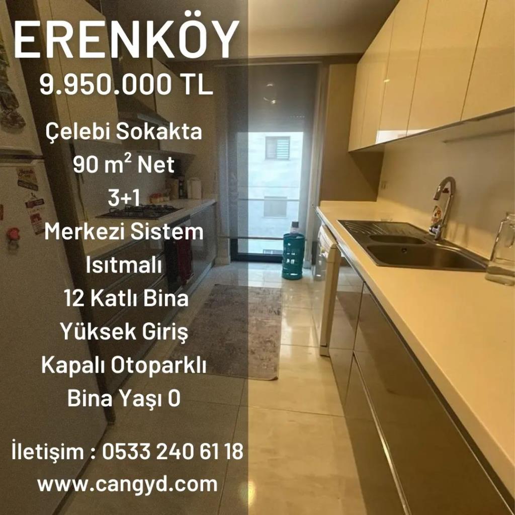 Erenköy Çelebi Sokakta 90 m2 Net Satılık Daire