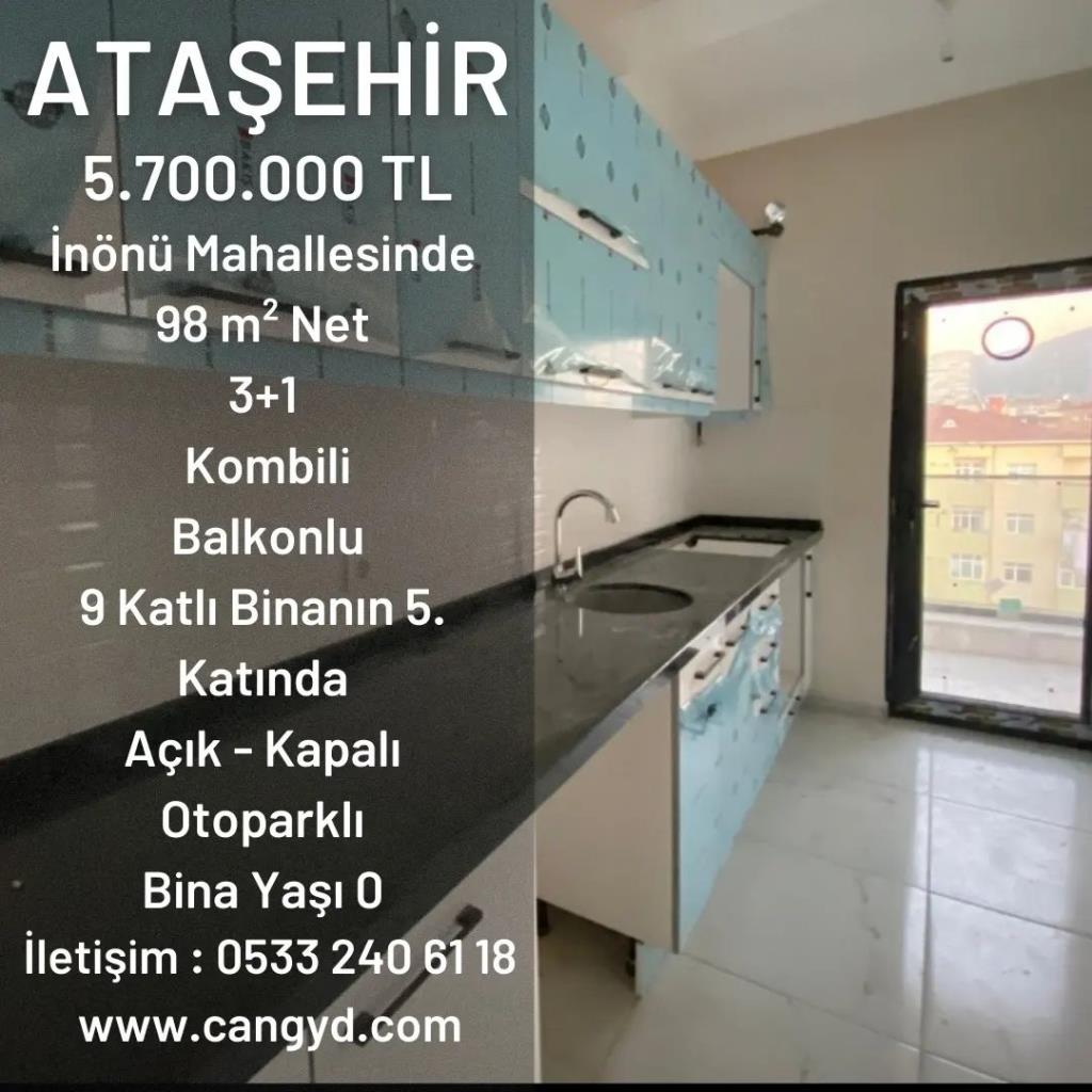 Ataşehir'de İnönü Mahallesinde 2023 Yapımı Satılık Daire
