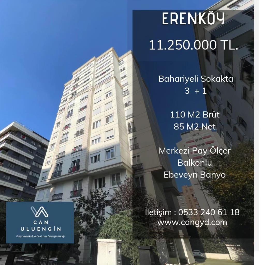 Erenköy Bahariyeli Sokak'ta 85 m2 Net Satılık Daire